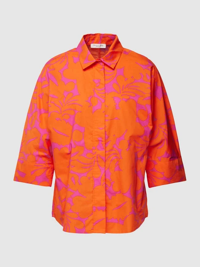 Christian Berg Woman Bluse Aus Baumwolle Mit Allover-Print - Orange