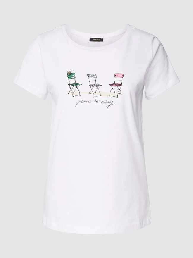 MORE&MORE More & More T-Shirt Aus Reiner Baumwolle Mit Motiv-Print - Weiß