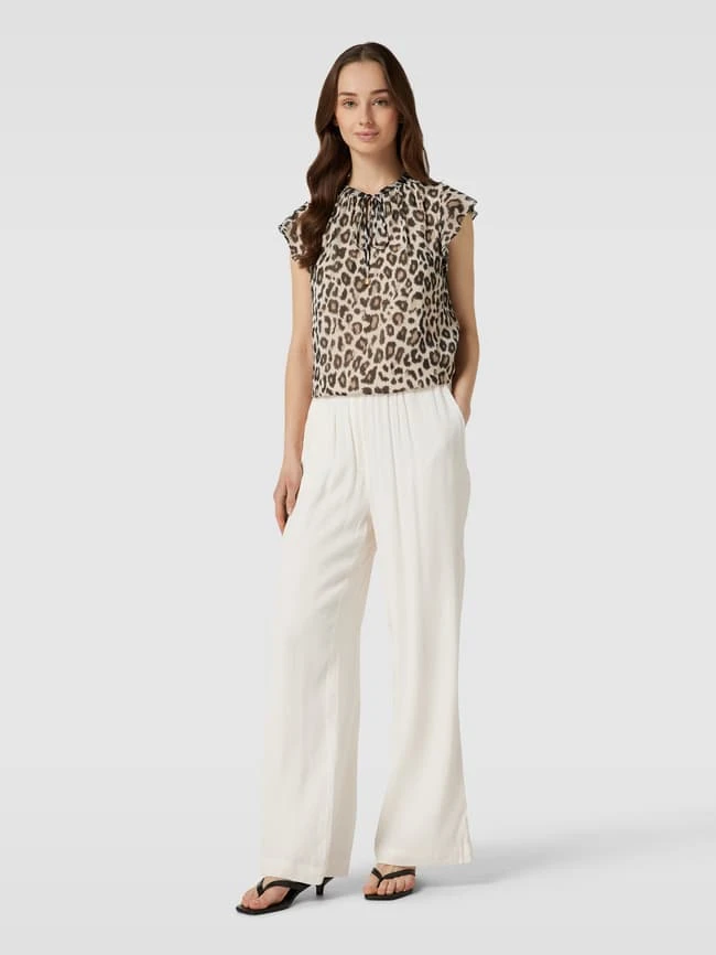 Jake*s Collection Blusenshirt Mit Animal-Print - Ecru