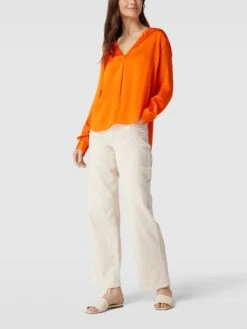 Milano Italy Bluse Mit V-Ausschnitt - Orange